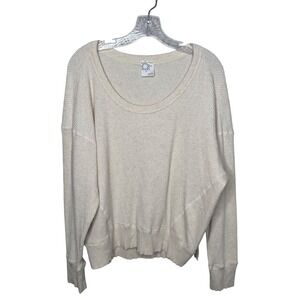 Aerie OFFLINE Waffle‎ Knit Long Sleeve Pullover Cream Size S P